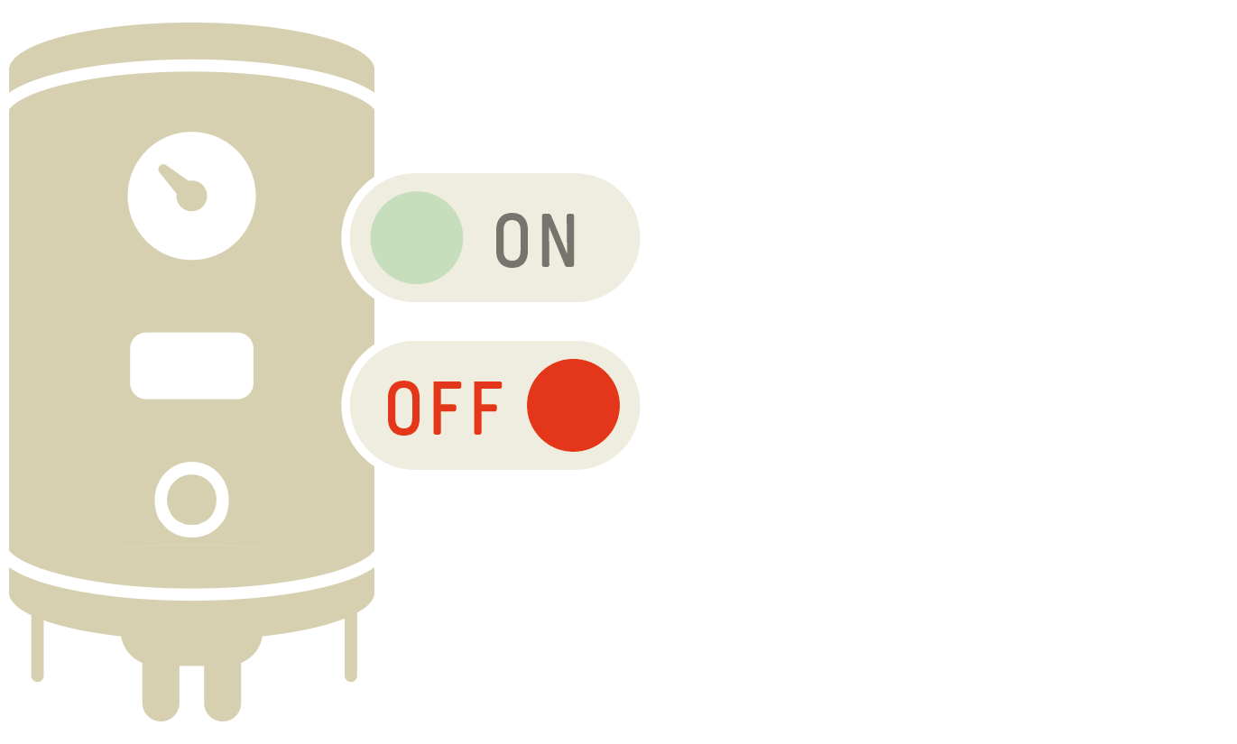 Schalte den Boiler aus